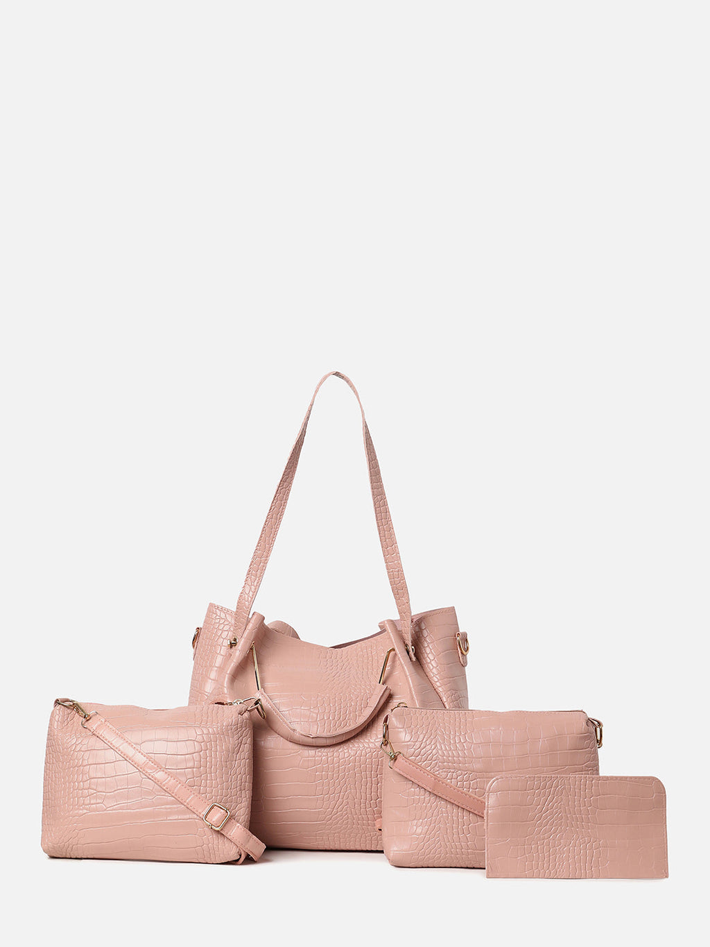 Scale Peach Pink Handbag Set