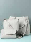 Haute Sauce White Wonder White Handbag With Pouch Set