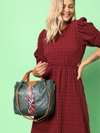 Bianca Green Handbag & Pouch Set