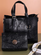 Phantom Black Handbag With Pouch Set