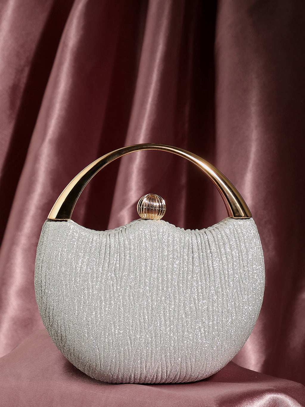 Glimmering Glitz Silver Clutch