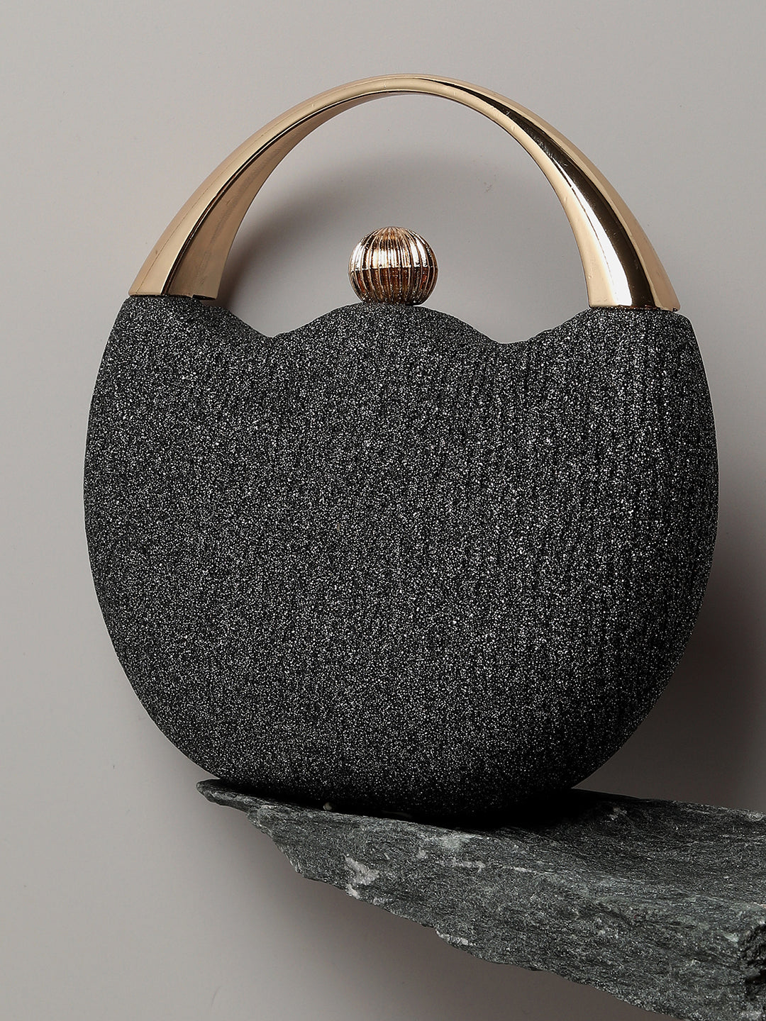 Glimmering Glitz Black Clutch