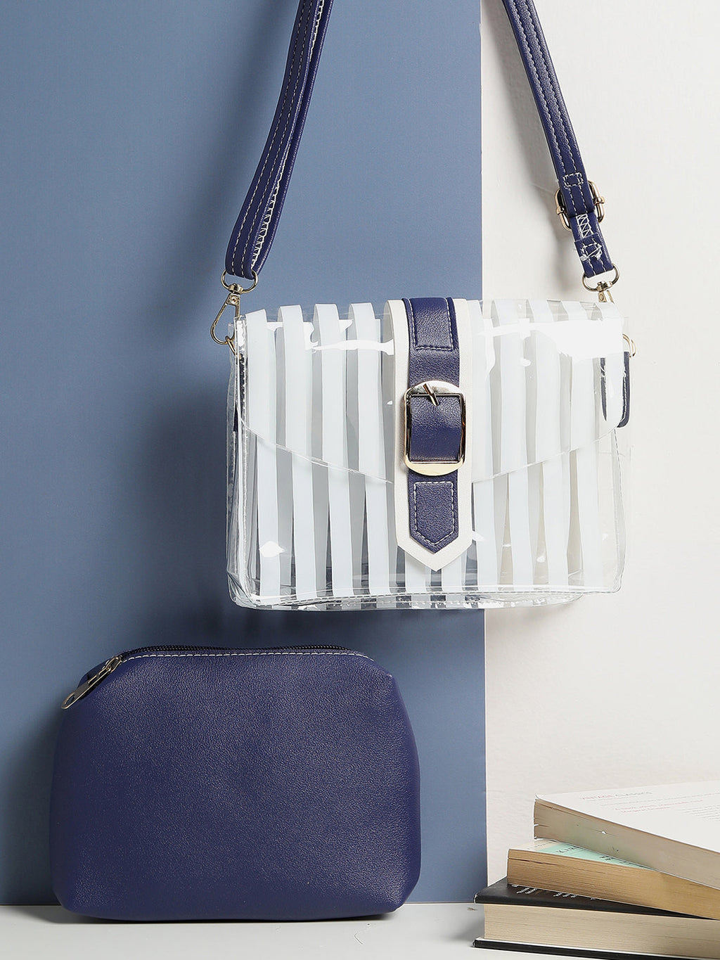 Wynne Blue & White Cross Body Bag