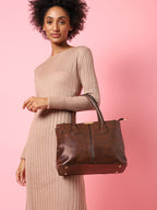 Sienna Dark Brown Tote Bag