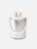 Glimmering Glitz Silver Bucket Bag