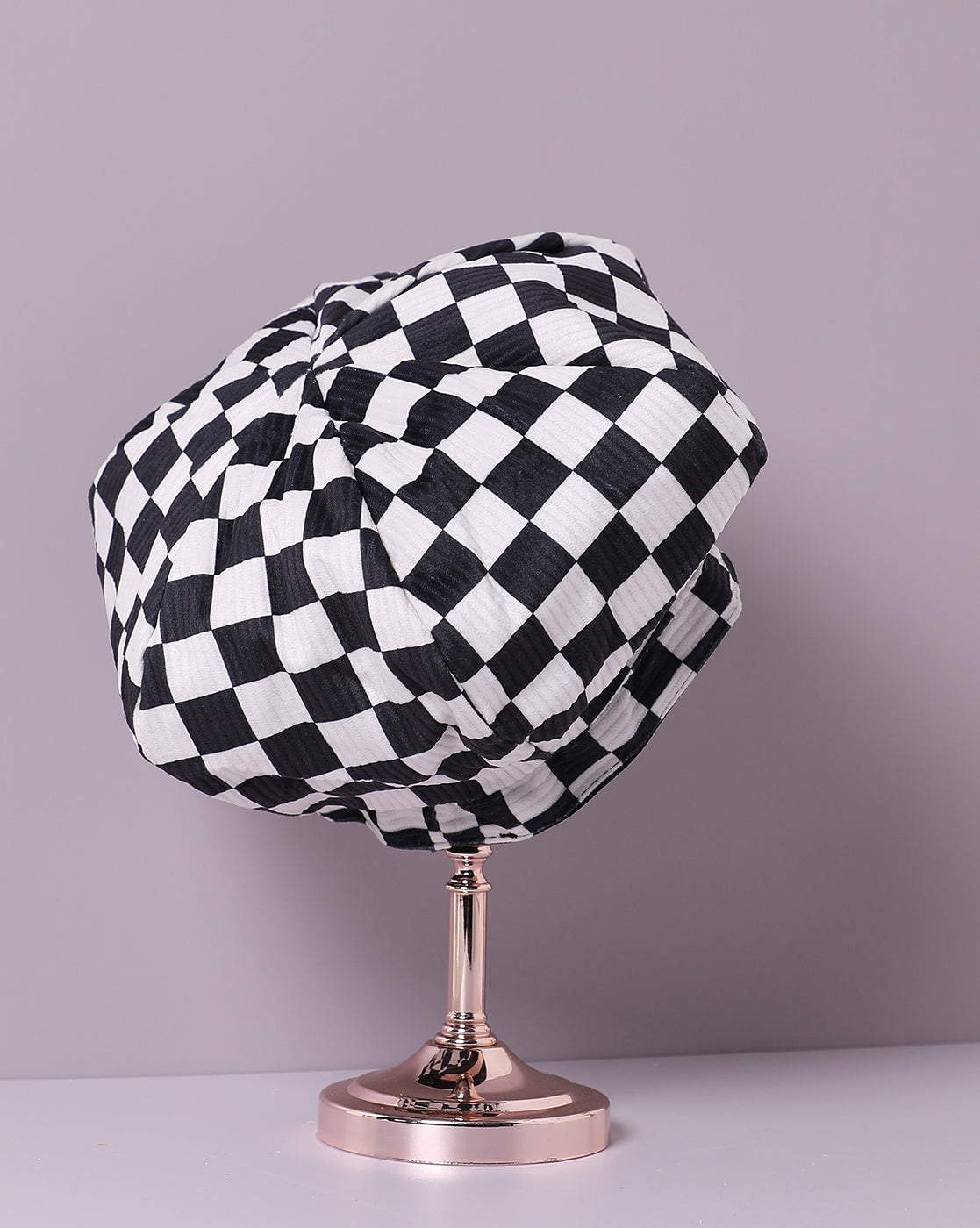 Black & White Checked Hat Cap