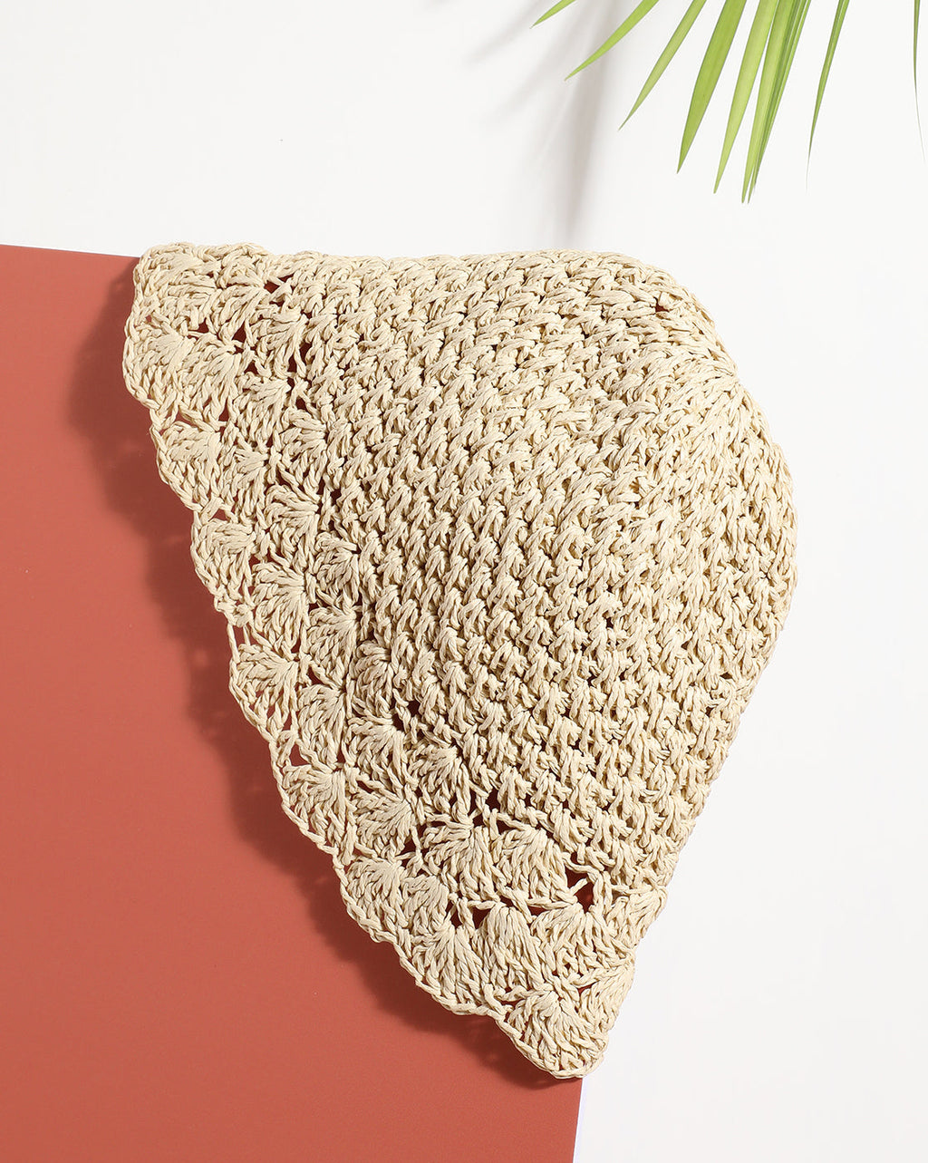 Beige Textured Bucket Hat