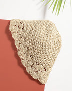 Beige Textured Bucket Hat