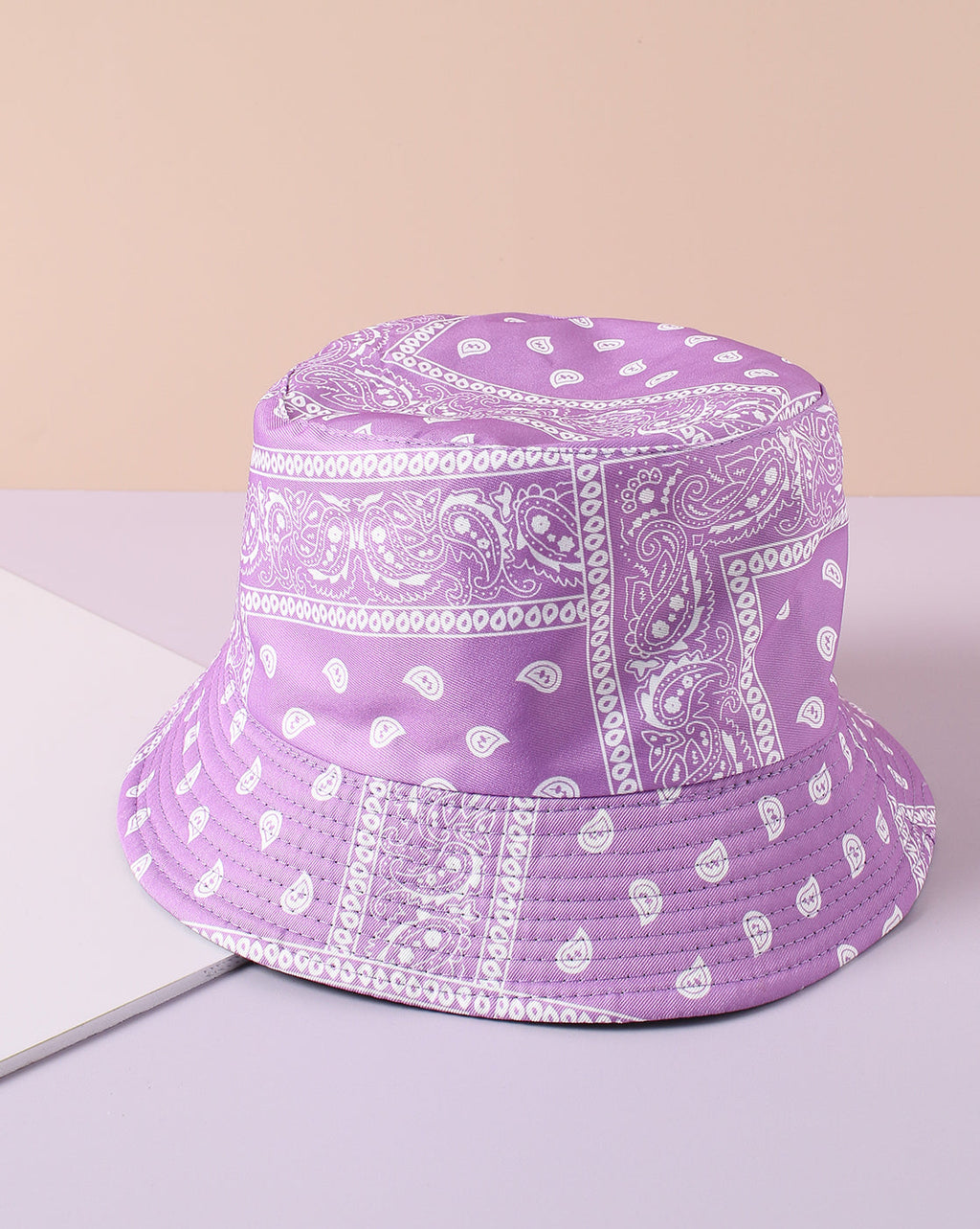 Purple Printed Vintage Bucket Hat