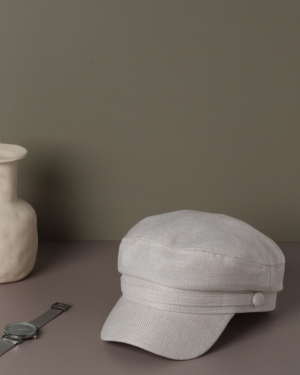 Haute Sauce White Solid Vintage Breton Cap