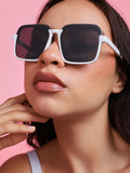 White Frame Oversized Sunglasses