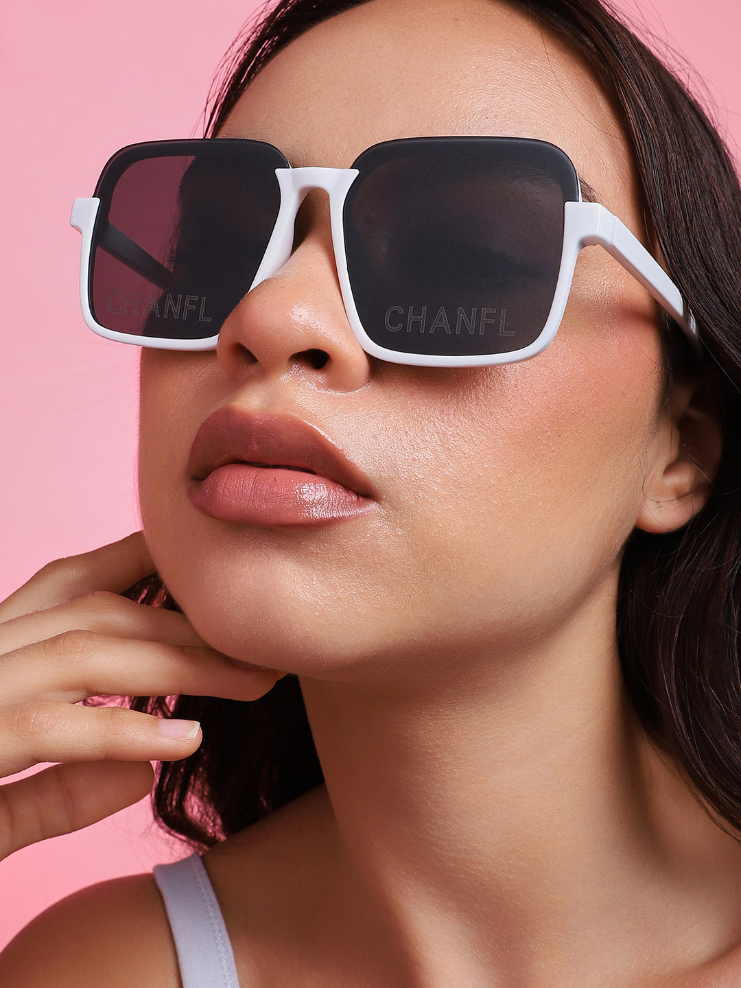 White Frame Oversized Sunglasses
