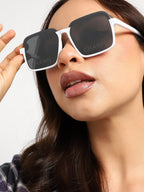 White Frame Oversized Sunglass