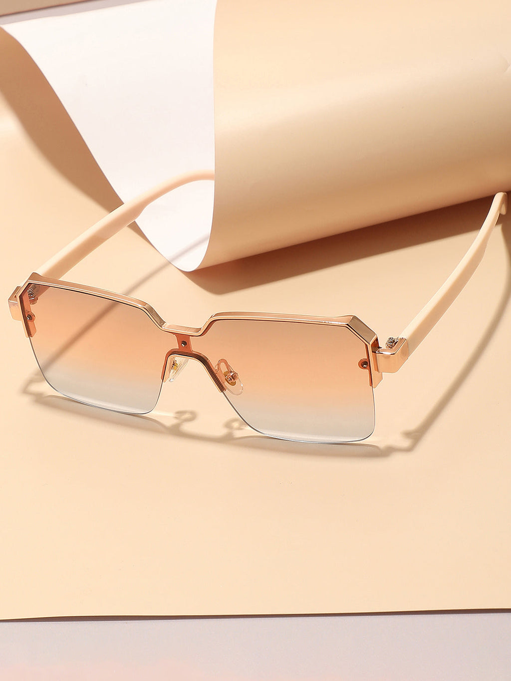 Haute Sauce Gold Rectangular Sunglasses
