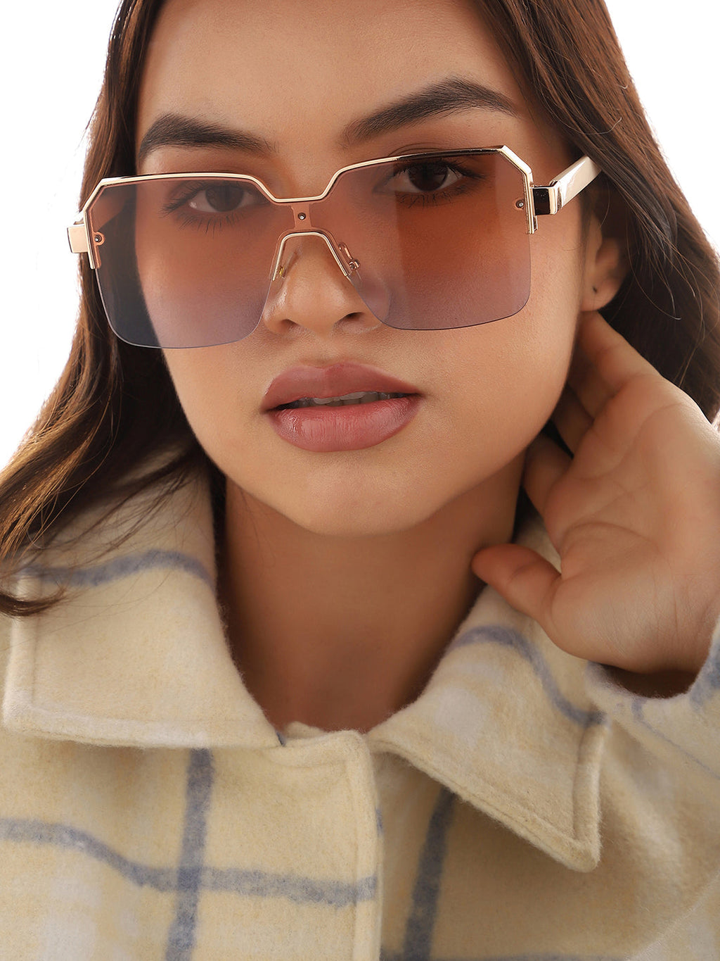 Haute Sauce Gold Rectangular Sunglasses