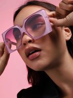 Purple Colour Tinted Lens Oversized Sunglass