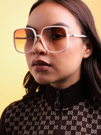 Tinted Lens Nude Colour Frame Oversized Sunglass
