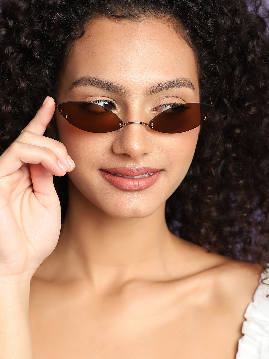 Brown Frame Retro Sunglass