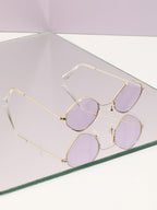 Gold Frame Lavender Retro Sunglass