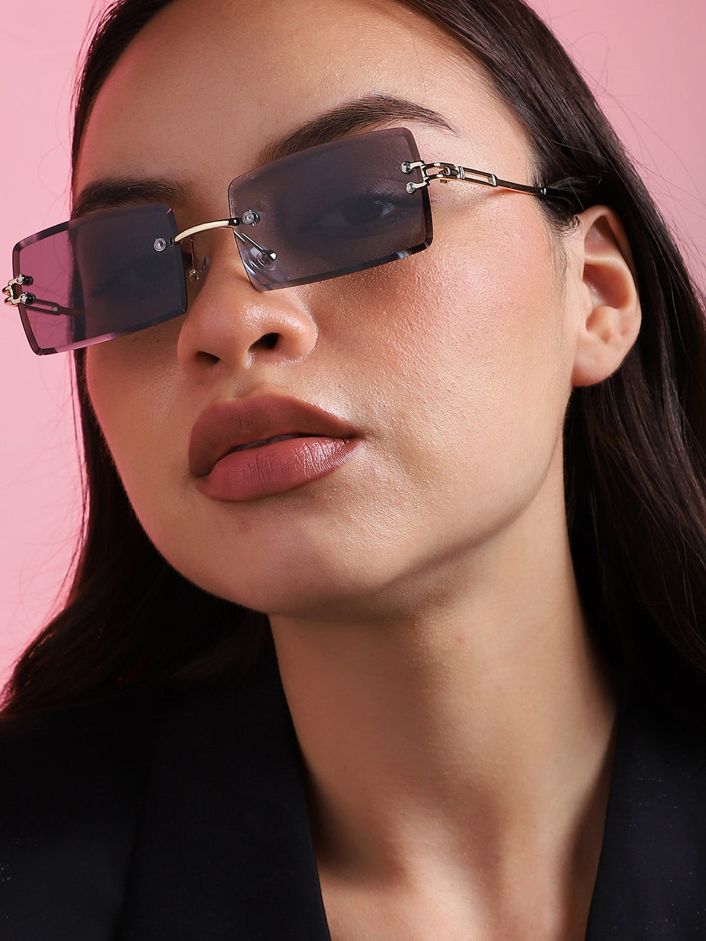 Black Rectangular Sunglass
