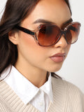 Tinted Lens Brown Frame Oversized Sunglass