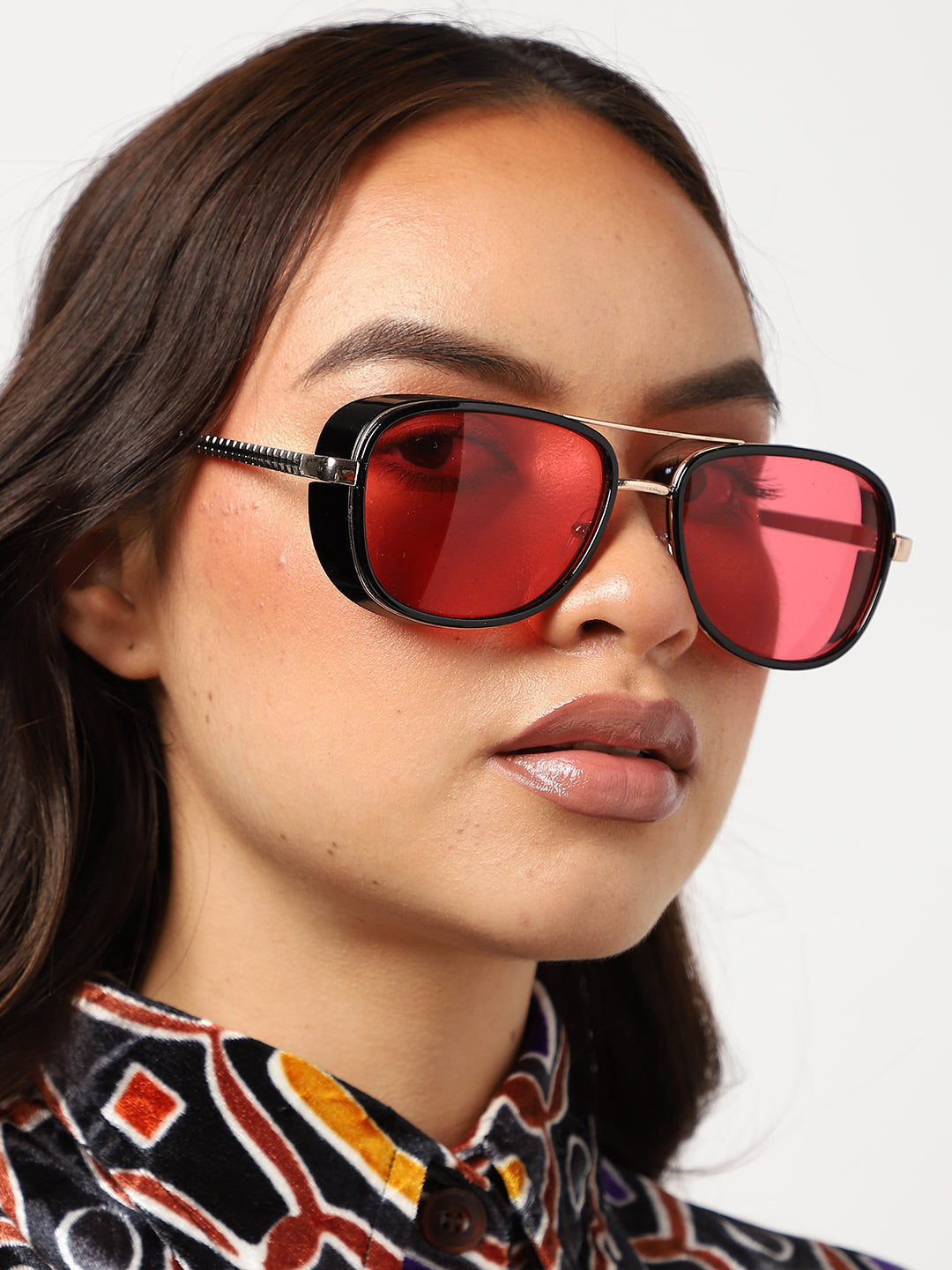 Tinted Lens Black Frame Oversized Sunglass