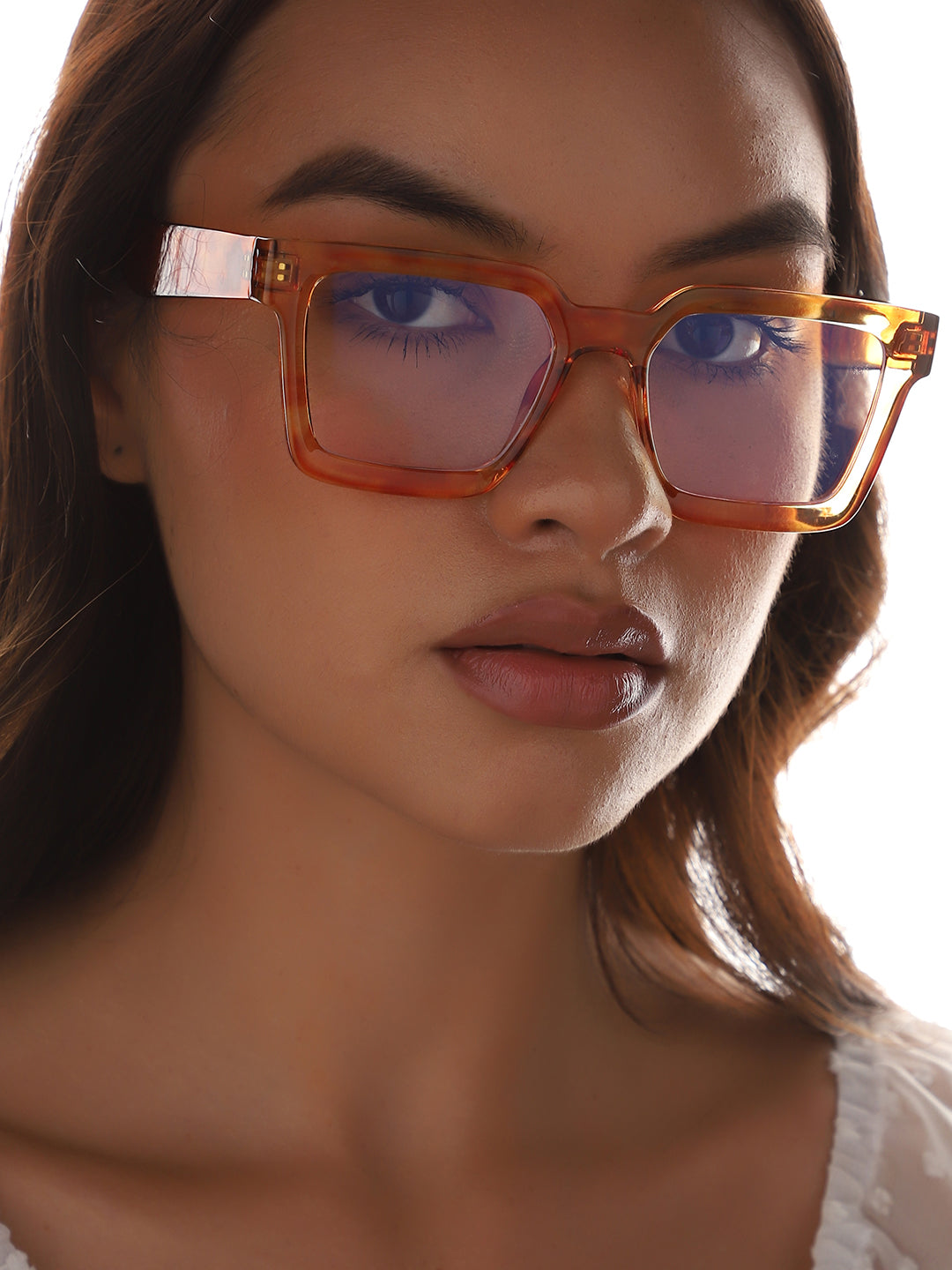 Brown Rectangular Sunglass