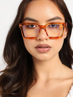 Brown Rectangular Sunglass
