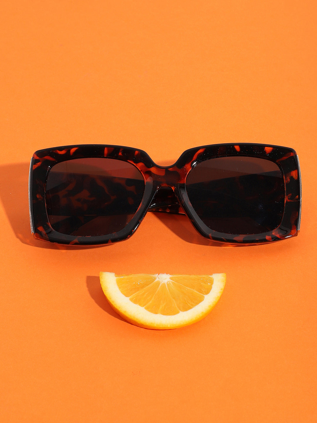 Animal Print Frame Retro Sunglass