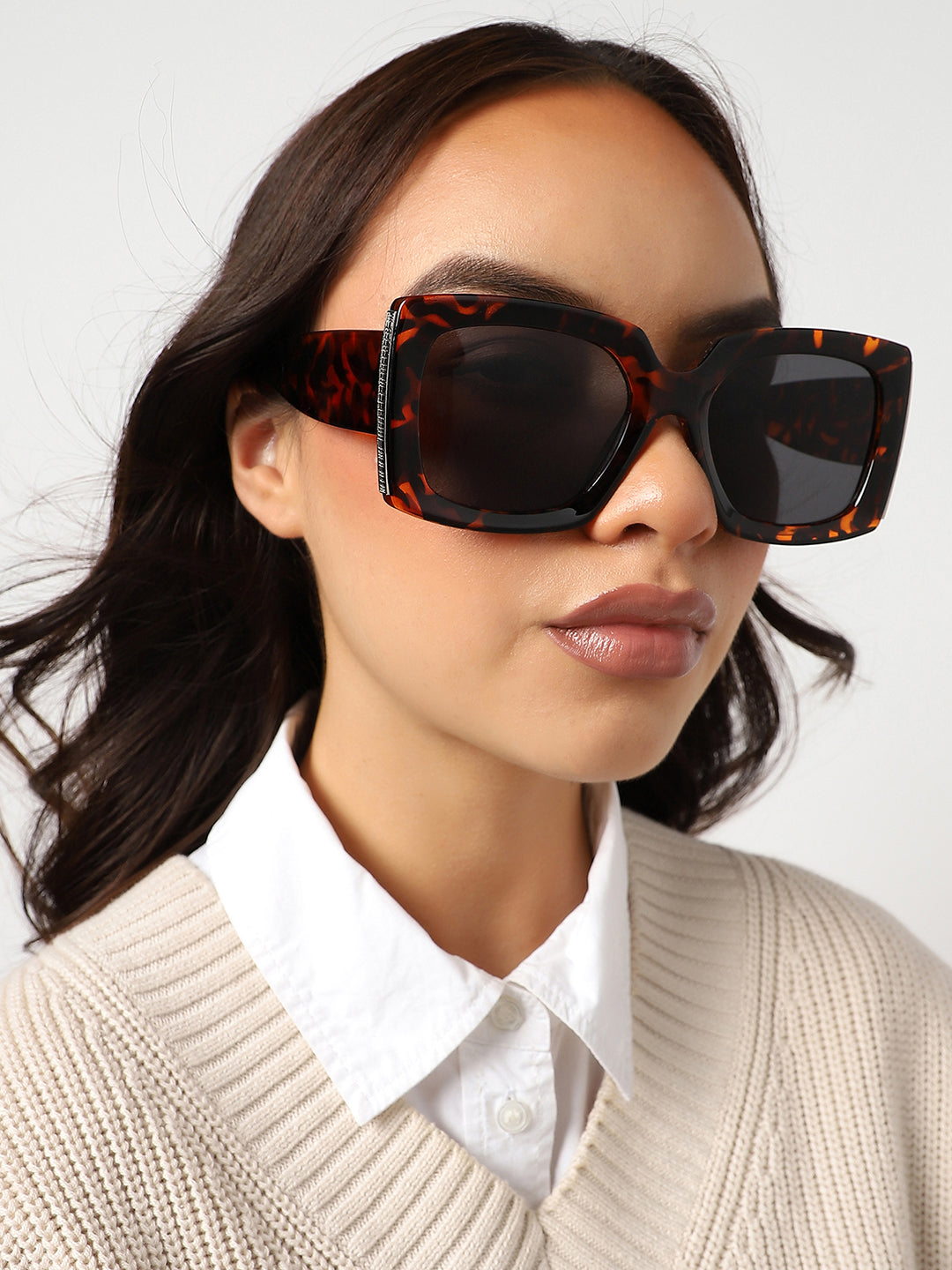 Animal Print Frame Retro Sunglass
