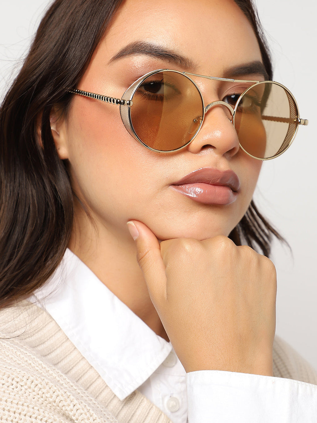 Gold Round Sunglass