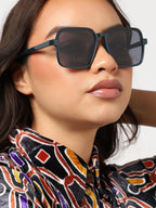 Black Rectangular Sunglass