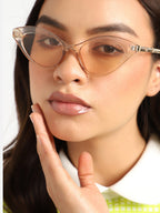Gold Frame Tinted Lens Cat Eye Sunglass