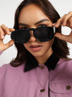Black Frame Retro Sunglass