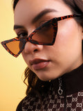 Animal Print Brown Tinted Lens Cat Eye Sunglass