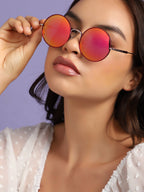Gradient Lens Brown Oval Sunglass
