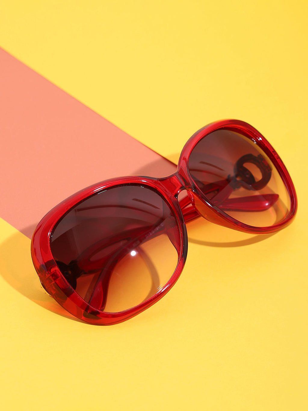 Tinted Lens Brown Frame Oversized Sunglass