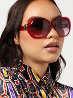 Tinted Lens Brown Frame Oversized Sunglass