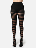 Black Striped Stockings