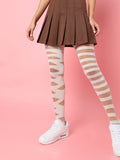 White Striped Sheer Stockings