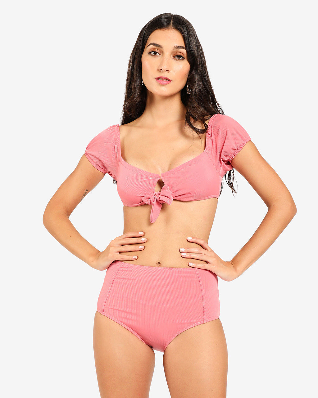 Haute Sauce Pink Solid Two-Piece Swim Set