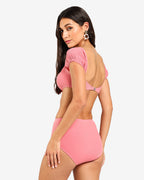 Haute Sauce Pink Solid Two-Piece Swim Set