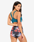 Haute Sauce Multicolour Printed Two-Piece Swim Set