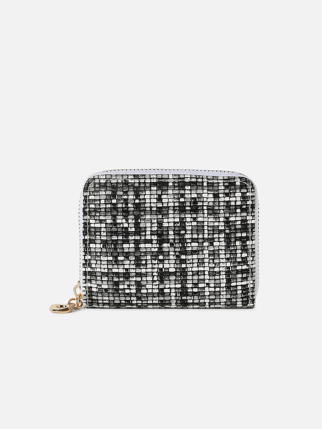 Black & White Textured Vegan Leather Wallet