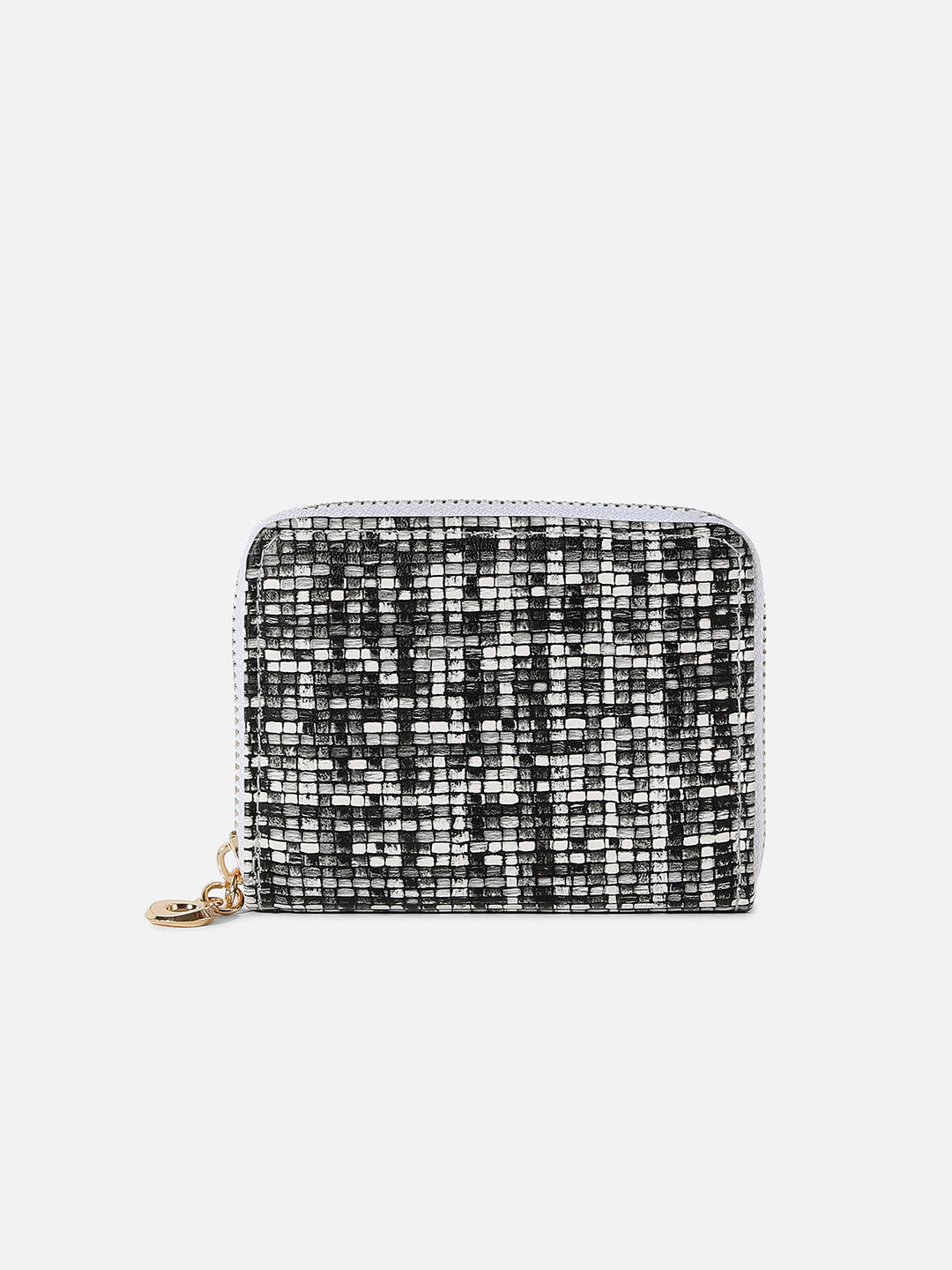 Black & White Textured Vegan Leather Wallet