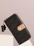 Black Textured Vegan Leather Wallet