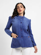 Single-Breasted Blazer With Power Shoulders