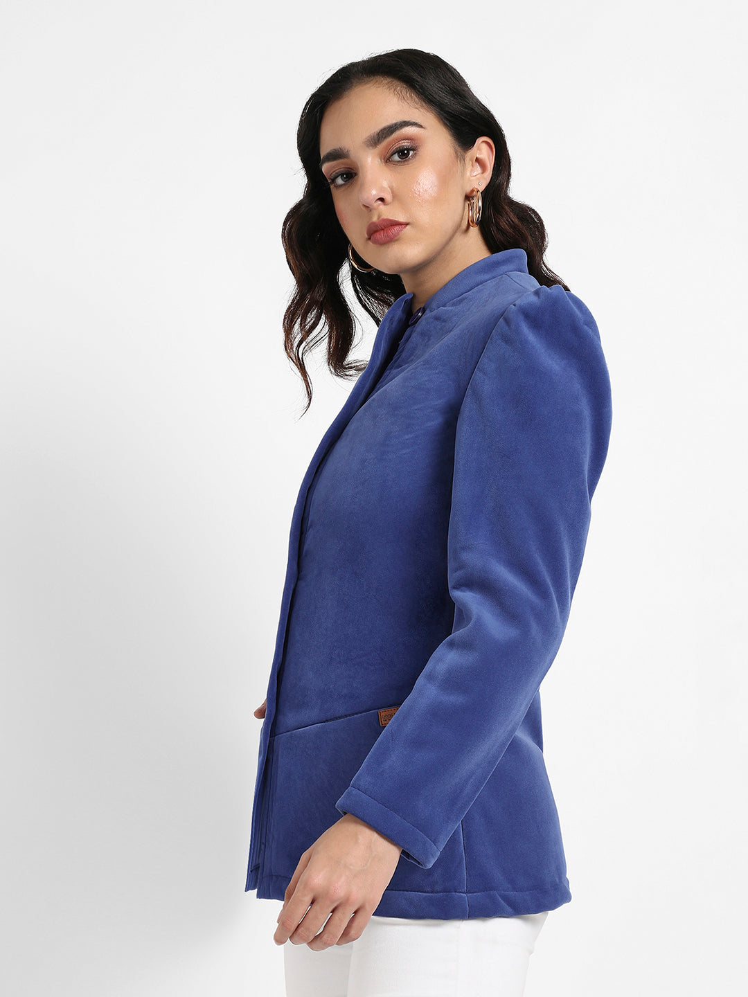 Single-Breasted Blazer With Power Shoulders