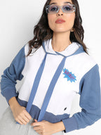 Wow! Colourblocked Cropped Hoodie