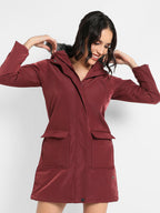 Long Puffer Jacket With Fur Detail
